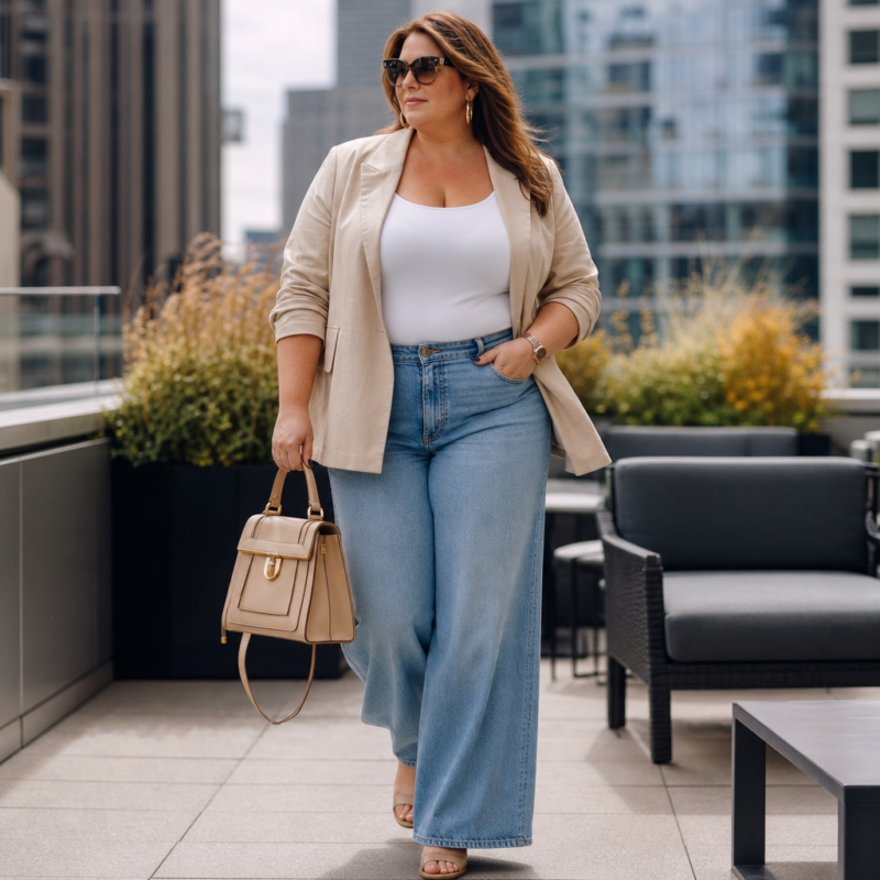 How to Wear Wide Leg Jeans Plus Size: Flattering Outfit Ideas for Every Body Shape