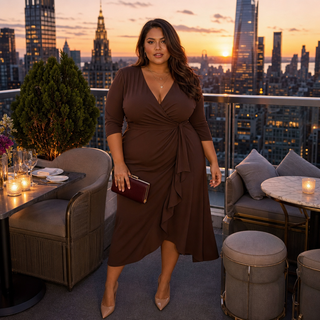 Chocolate Brown Plus Size Dresses That Flatter Curves