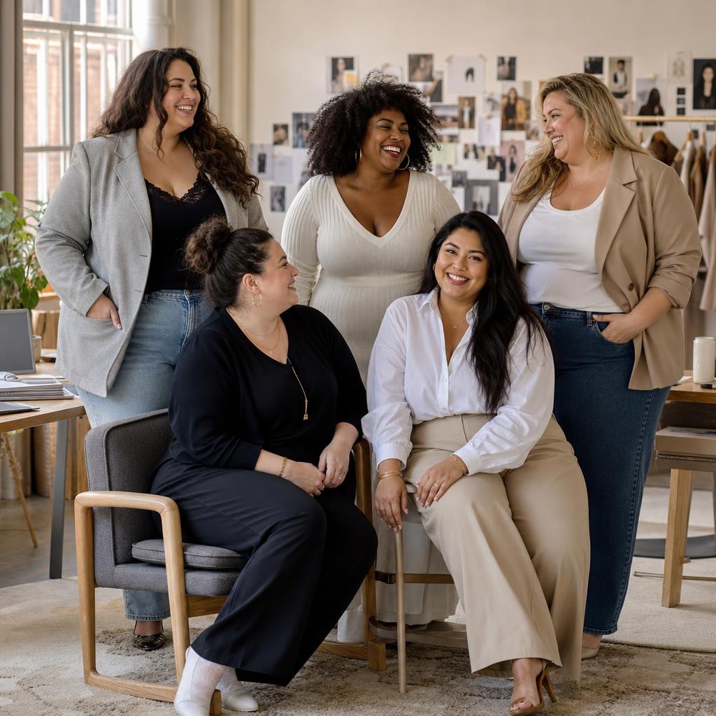 gpt image 2 Ultra photorealistic professional group portrait of five diverse American plus s 0