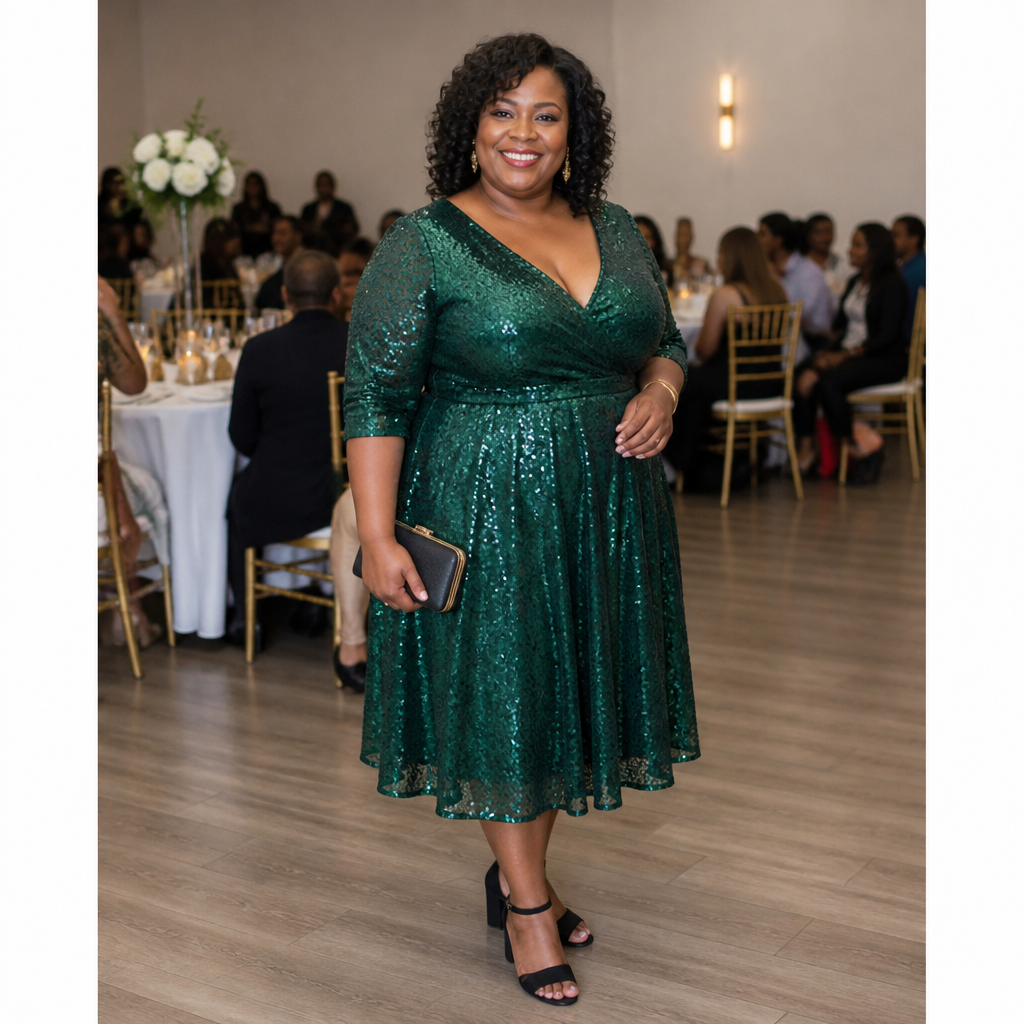 Emerald Green Sequin Dress Plus Size Style Guide for Flattering, Confident Party Looks