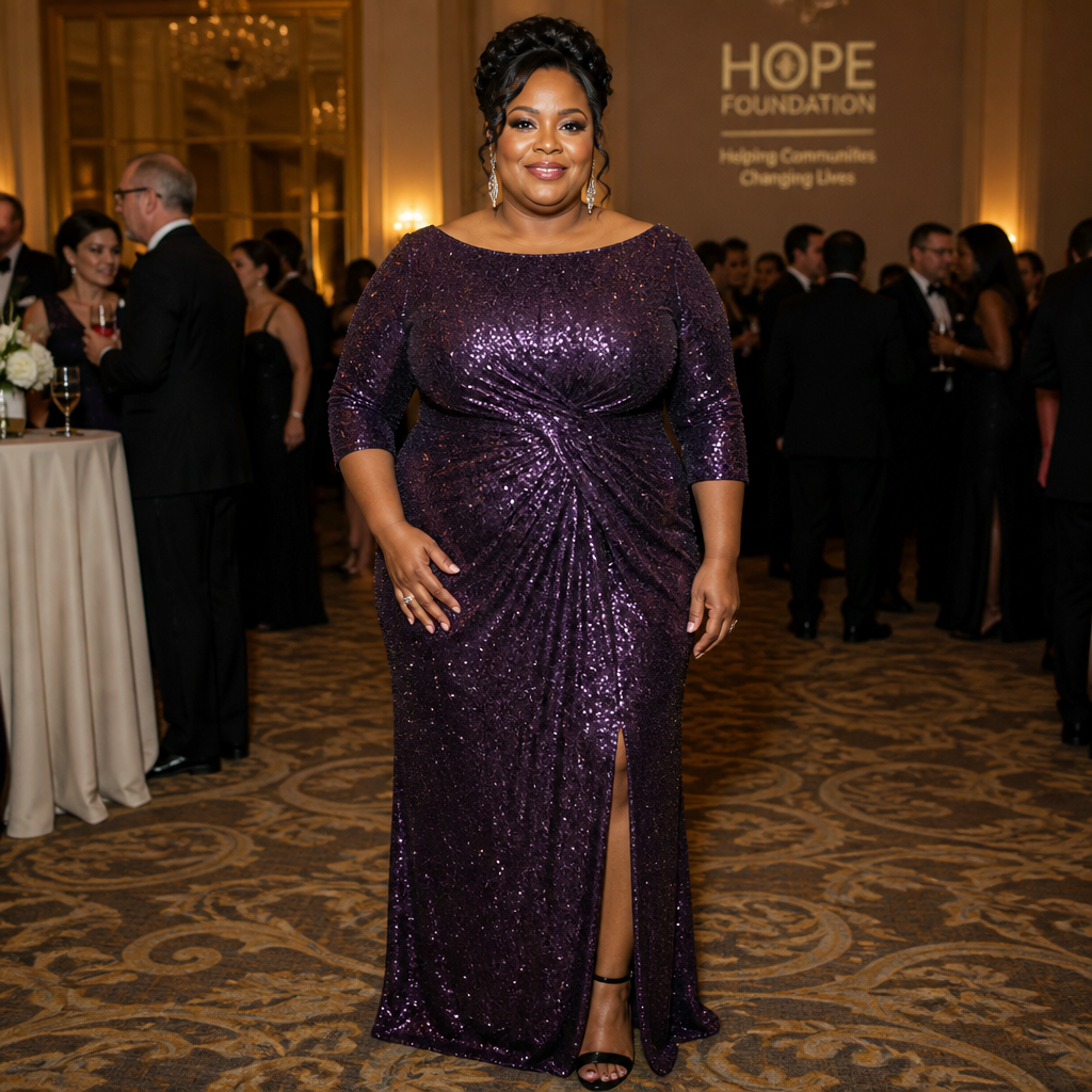 Purple Sequin Dress Plus Size Style Guide for Weddings, Parties, and Holiday Nights