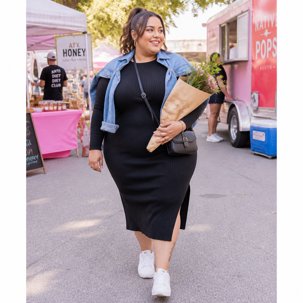 Long Black Sequin Dress Plus Size