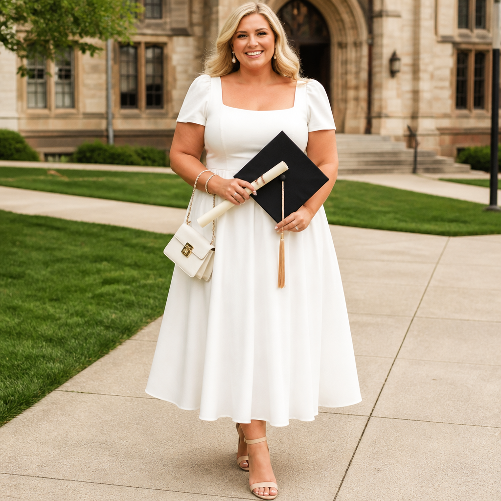 White Plus Size Graduation Dresses: Flattering Styles and Fit Tips for Your Big Day